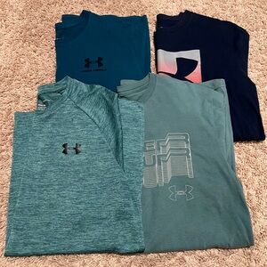 Under Armour Teal and Blue Tech Tee Set of 4